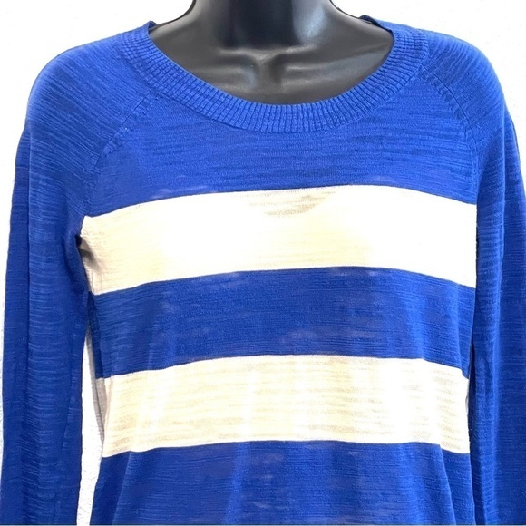Madewell Woman Blue White Stripe Sweater Size XS - Picture 3 of 14